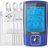 NURSAL TENS EMS Unit Muscle Stimulator for Pain Relief Therapy, Electric 24 Modes Dual Channel TENS Machine Pulse Massager wi