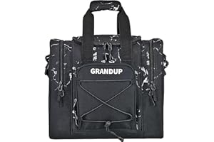GRANDUP Bowling Ball Bag for Single Ball - Black Bowling accessories Ball Tote Bag Bowling Bag with Padded Ball Holder - Fits Bowling Shoes Up to Mens Size 14
