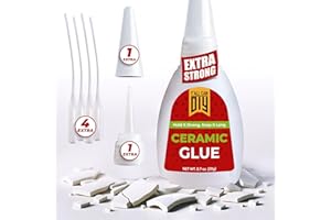 Y'allCanDiy Waterproof Super Glue for Ceramic - Ceramic Glue Repair for Pottery, No Smell After Cure. Best Cyanoacrylate Based Adhesive for China and Porcelain - Cap Color May Vary (Blue or White)