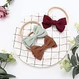 DRESHOW 10 Pack Baby Girl Headbands and Hair Bows Nylon Assorted Colors view 7
