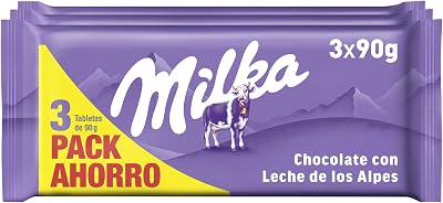 Chocolate con Leche, Pack Ahorro 3 Tabletas, 90g