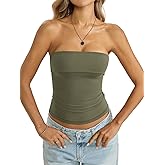 EasyGala Womens Double Lined Tube Tops Non Slip Bandeau Strapless Shirts Slim Fit Sexy Going Out Tank Tops Summer 2026