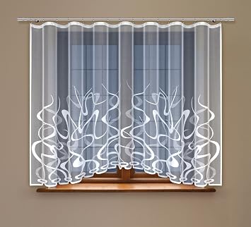 Amazon De Haft Gardine Store Vorhang Transparent Elegant Weiss