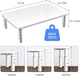 suptek Monitor Stand Riser White Metal 3 Heights MST003W 370x235mm 20kg view 4