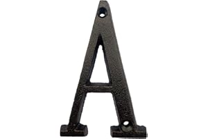 BetLight 5.1 Inch High Cast Iron House Letter, Solid Home Address Letter, Elegant Black Brown Finished, Matching Perfect with 5.5 Inch House Numbers, Letter A