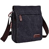 MEOKIM Small retro canvas messenger men's crossbody bag and shoulder bag