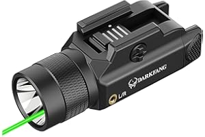DARKFANG Tactical Flashlight and Green Laser Light Combo 1500 Lumen for Shotgun/Pistol Light with Momentary/Strobe Function for 1913 Picatinny Rail