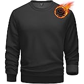 TACVASEN Men's Long Sleeve Crewneck Sweatshirt Winter and Fall Casual Warm Sweatshirt Fleece Lined Pullover