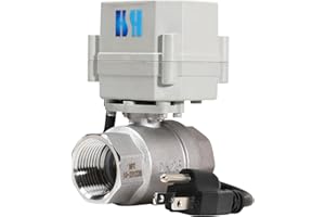 HSH-Flo 1 inch DN25 110-230VAC Normally Closed Stainless Steel 304/CF8 Motorized Electrical Ball Valve With U.S. Plug