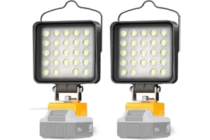 LANKA 2 Pcs Cordless LED Work Light for Dewalt 20v Max Battery, 96W 10000LM Battery Light for Dewalt 20v Tools, Portable Outdoors Flood Lighting with USB & Type-C Charging Port, Low Voltage Protection