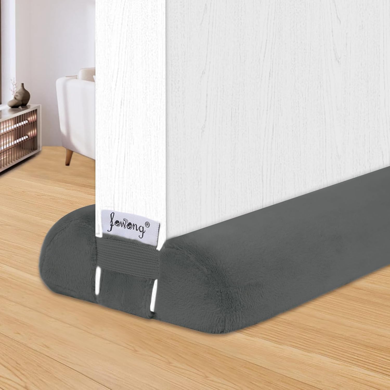 Draft Stoppers - fowong Double Side Door Draft Stopper Noise Blocker for Bottom of Door Under Door Stopper Seal Gap Machine-Washable Air Blocker Dark Grey