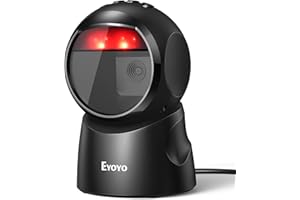 Eyoyo 2D USB Barcode Scanner, Hands-Free Desktop Automatic Omnidirectional QR Code Scanner, Wired Bar Code Reader with 1D 2D 