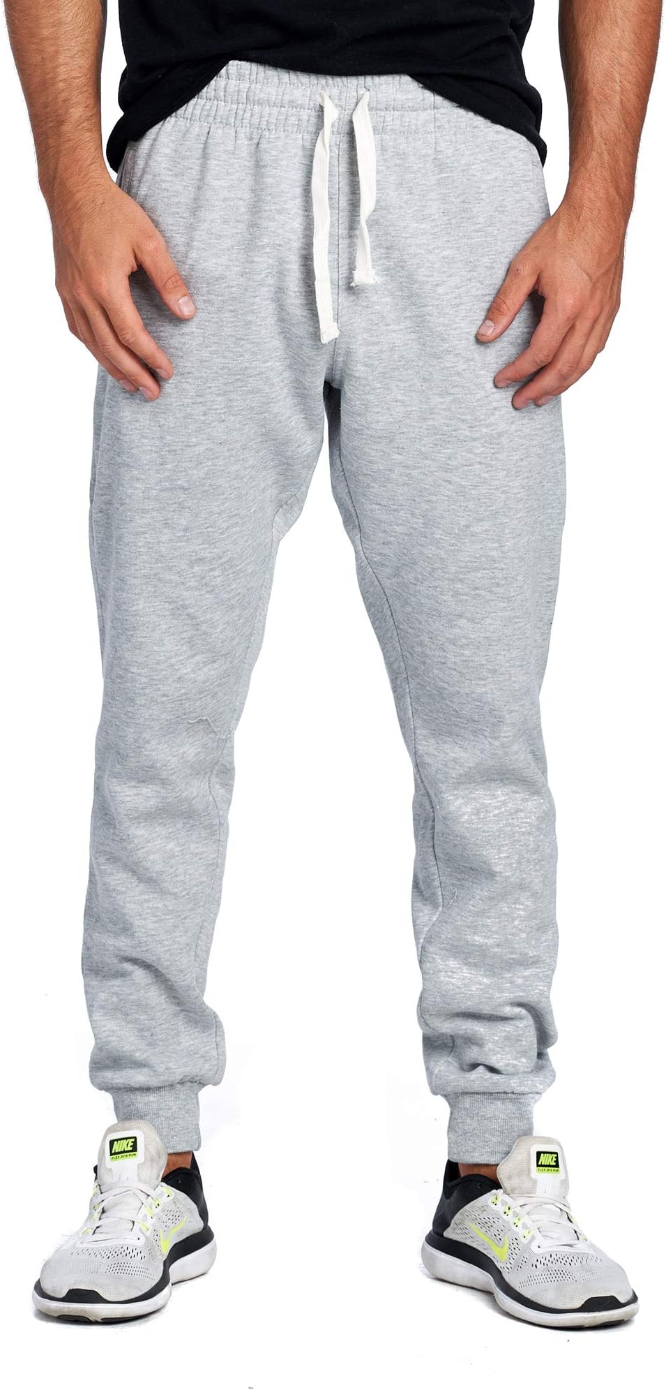 Men's Casual Jogger Sweatpants Basic Fleece Marled Jogger Pant Elastic Waist