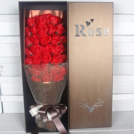 Amazon Fhoomyバースデープレゼント33ヘッドシミュレーションローズソープブーケギフトボックス男性と女性の友達ガールフレンドママの誕生日 プレゼント教師の日の誕生日プレゼント特別な日のプレゼント フラワーアレンジメント オンライン通販