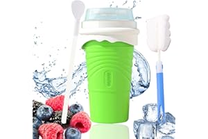 Naturezhen Slushie Maker Cup 500ml, DIY Frozen Magic Slushy Cup with Brush Straw Spoon, Portable Smoothie Squeeze Cups for Mi