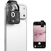200X Phone Mini Pocket Microscope with CPL Filter, LED Light, Universal Clip, Nano Zoom Portable Digital Microscope Camera Attachments for 99% Smartphone