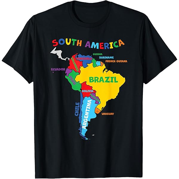 Amazon.com: World Map of All Seven Continents T-Shirt T-Shirt