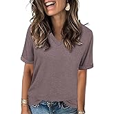 Women's T Shirts V-Neck 2025 Fashion Spring Summer Casual Women Tops Trendy Cute Fit Tee S-XXL