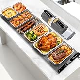 Warming Mat for Food Extra Large, L (47"x15") Electric Food Warming Mat with 7 Level Temp &amp; 8 Hours Timer, Flexible Food Heating Pad with Heat-Resistant Mat, Warming Trays for Buffets Party, Gray