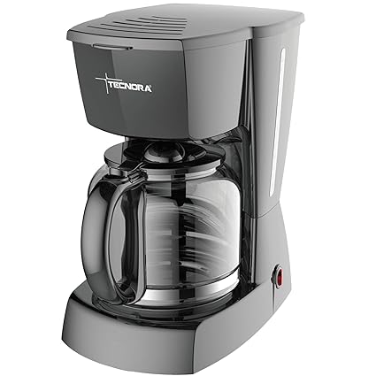 Tecnora Caffemio TCM 206 1.8 Litre, 800-950 W, Drip Coffee Maker with 12-Cup Capacity, in Black.