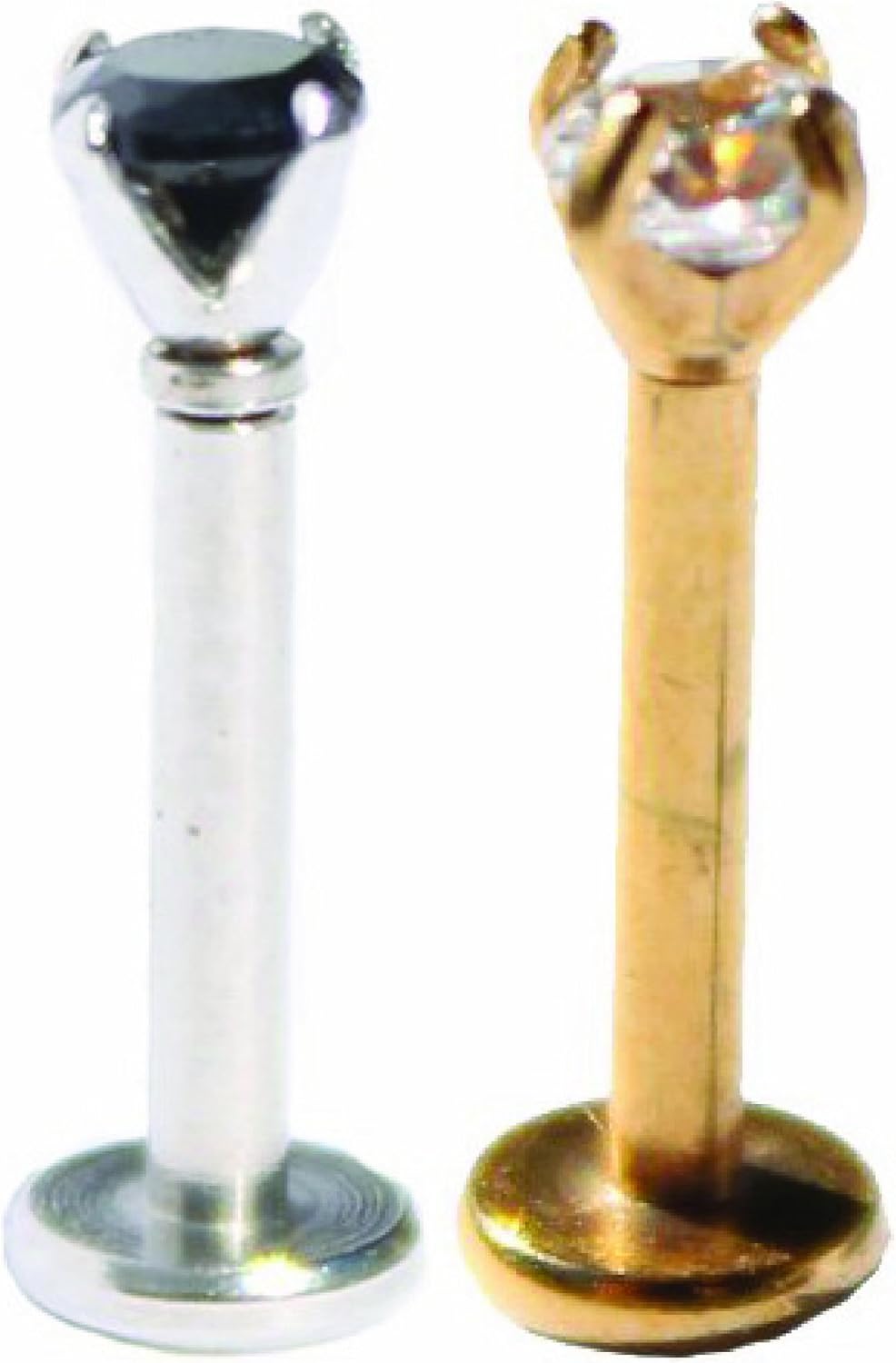 Pair of 14 Gauge Monroe Lip Piercing Stainless Steel ONE