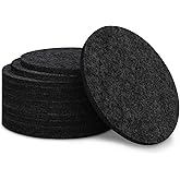 GravGrow 12 Pcs Felt Drink Coasters, 4 Inch Round Absorbent Felt Coasters for Drinks, Thickened Absorbent Coaster for Home Decor Coffee Tabletop Protection, Black
