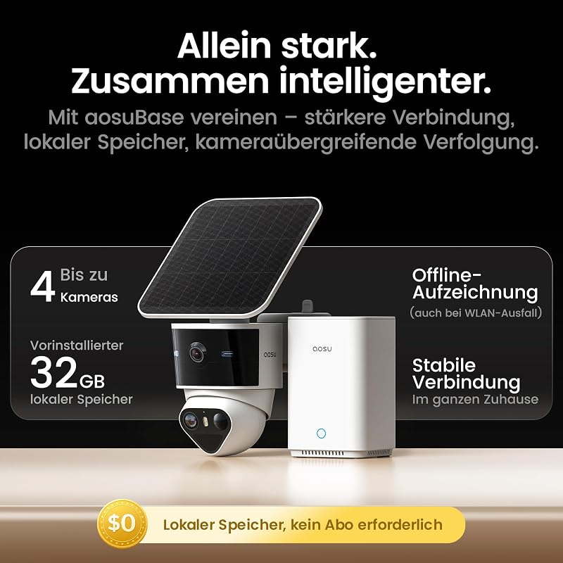 T2 Pro 3K Überwachungskamera Aussen, 4er-Kit Cam, 360° PTZ & KI