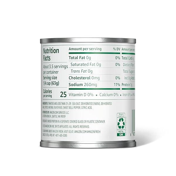 AMAZON FRESH, TOMATO SAUCE, 8 OZ (PREVIOUSLY HAPPY BELLY, PACKAGING MAY VARY)