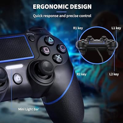Buy Wired Ps4 Controller For Playstation 4 Wired Controller For Pc Dual Vibration Shock Joystick Gamepad For Ps4 Ps4 Slim Ps4 Pro And Pc Black Blue Online In Indonesia B08b3gjdzr Buy Wired Ps4 Controller For Playstation 4 Wired Controller For Pc Dual Vibration Shock Joystick Gamepad For Ps4 Ps4 Slim Ps4 Pro And Pc Black Blue Online In Indonesia B08b3gjdzr