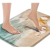 Britimes Bath Mat, Bathroom Rug, 16x24 Inch, Beach Starfish | Sea Shell Washable Cover Floor Rug Carpets Floor Mat Bathroom Decorations for Kitchen Indoor