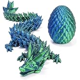 3D Printed Dragon Egg with Articulated Crystal Design | Surprise Toy for Kids, Fidget Dragon Inside, Cool Party Favors, For Boys Girls Teen Ages 5-7 4-6 8-12