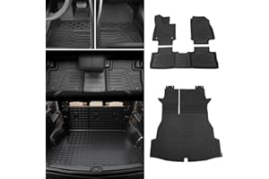 Dattumar Floor Mats Compatible with 2019-2024 Toyota RAV4 Cargo Liner Trunk Mat TPE Back Seat Cover Protector 2023 RAV4 Accessories (Trunk Mat with Backrest Mat+Floor Mats)