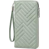 GOIACII Womens Wallet RFID Blocking Leather Large Capacity Long Purse Card Clutch Wristlet