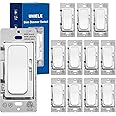 (12 Pack) UNIELE Ultra Slim Dimmer Switch Single-Pole/3 Way for 300W Dimmable LED/CFL Lights and 600W Incandescent/Halogen, 15A/120V/60Hz, ETL Listed, White