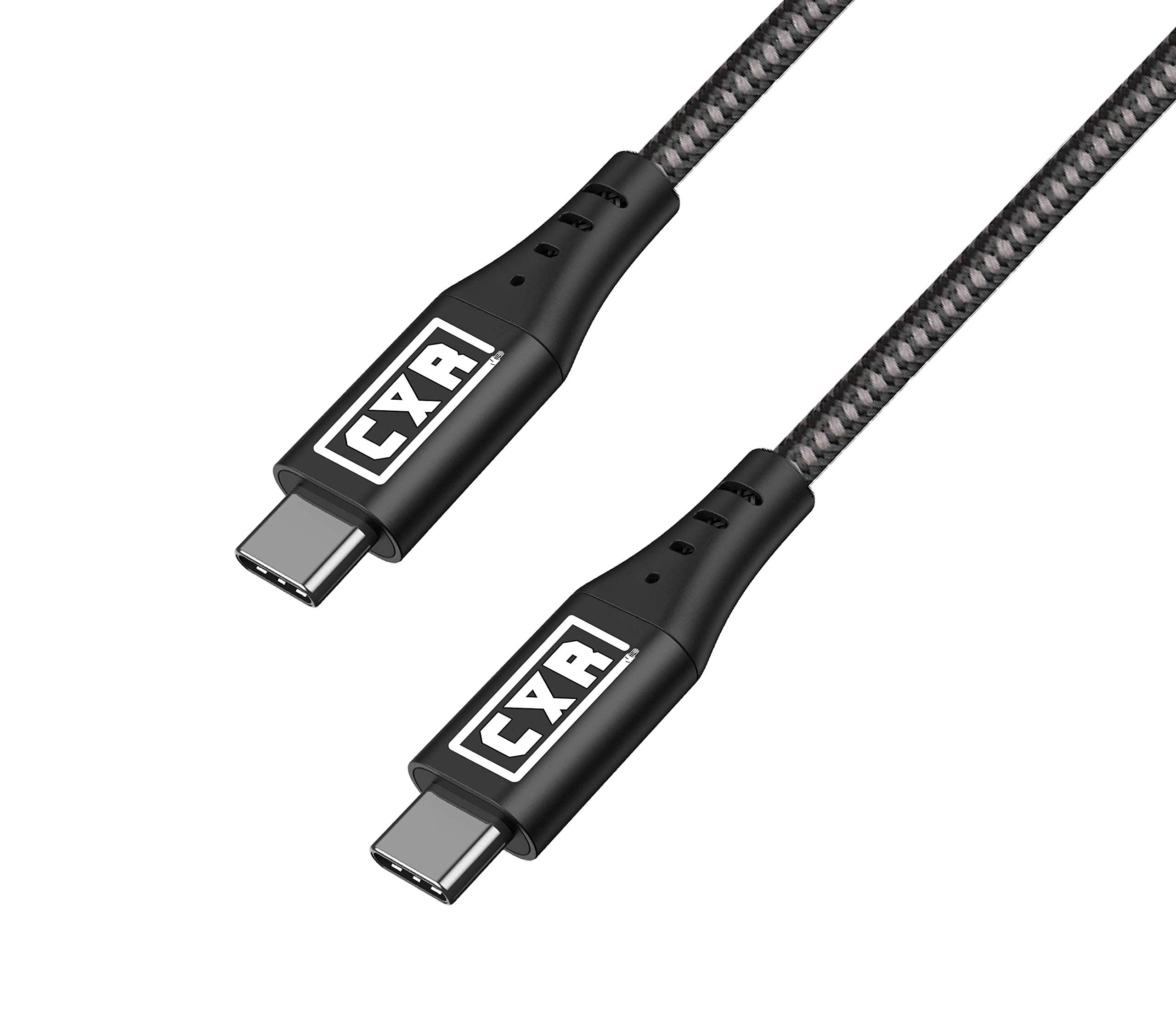 C&R | Braided Nylon USB-C to USB-C | USB3.2 Gen2 Data & 100W Fast Charge Cable | 2M