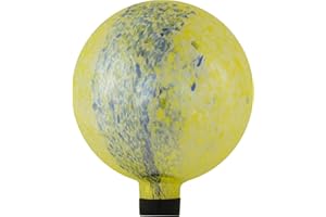 Northlight Reflective Speckled Glass Outdoor Garden Gazing Ball, 10", Yellow and Blue