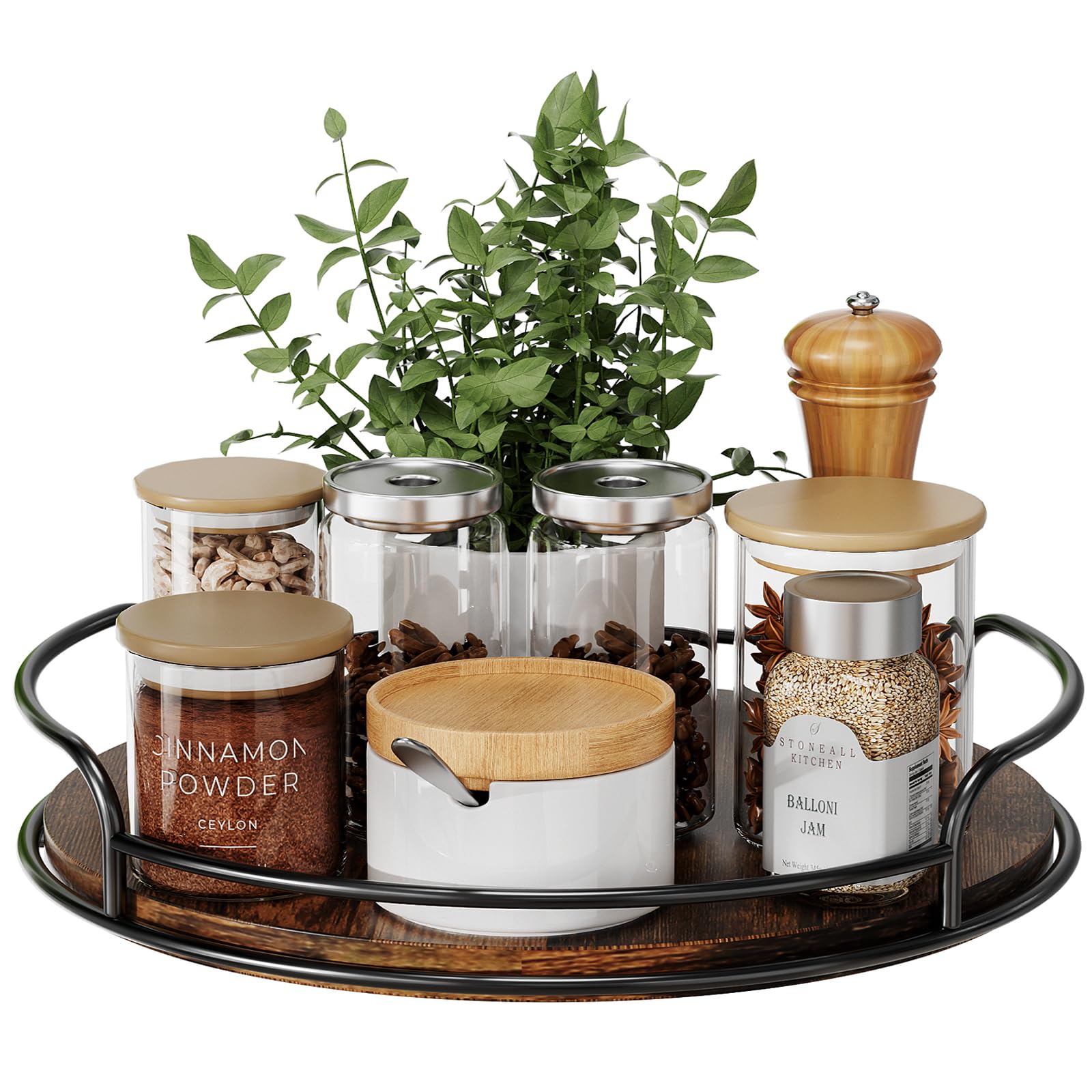 Photo 1 of LAMU Lazy Susan Organizer, 9'' Lazy Susan Turntable for Cabinet, Table Top, Kitchen, Countertop, Bathroom, Pantry, Spice Organization, Wooden,1 Pack