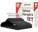 Black Velvet Hangers 30 Pack – 360° Swivel