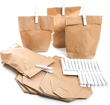 Logbuch Verlag 24 Kraftpapier Papier Tuten 14 X 22 X 5 6 Cm Weisse Wascheklammern Holzklammern Geschenktute Wundertute Gastgeschenk Verpackung Amazon De Burobedarf Schreibwaren