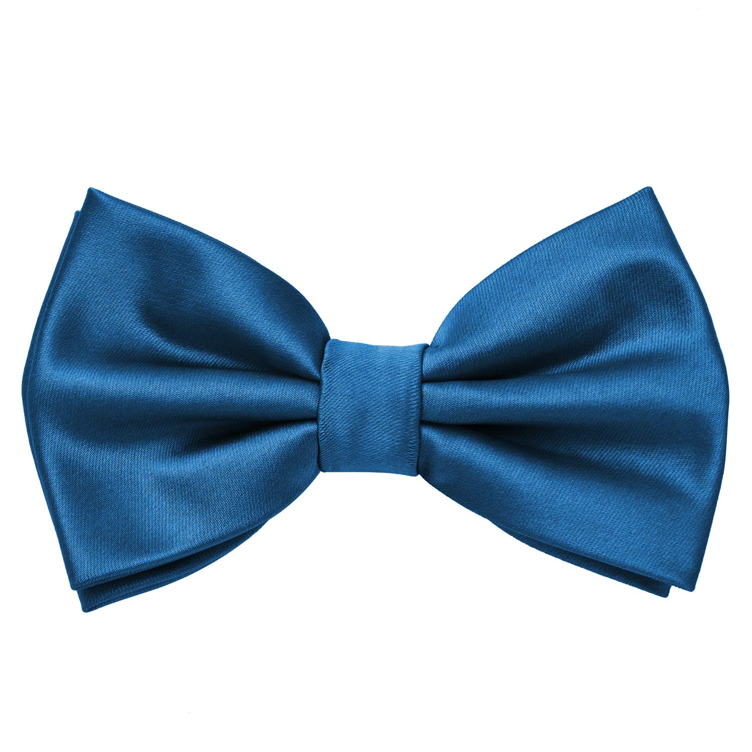 MASADA bow tie blue - men's accessory in silk-look, continuously adjustable, handmade with hook closure - 12 x 6 cm