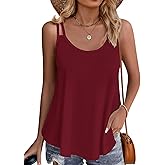 KevaMolly Summer Flowy Tank Tops for Women 2026 Spaghetti Strap Loose Fit Camisole Scoop Neck Casual Sleeveless Shirts
