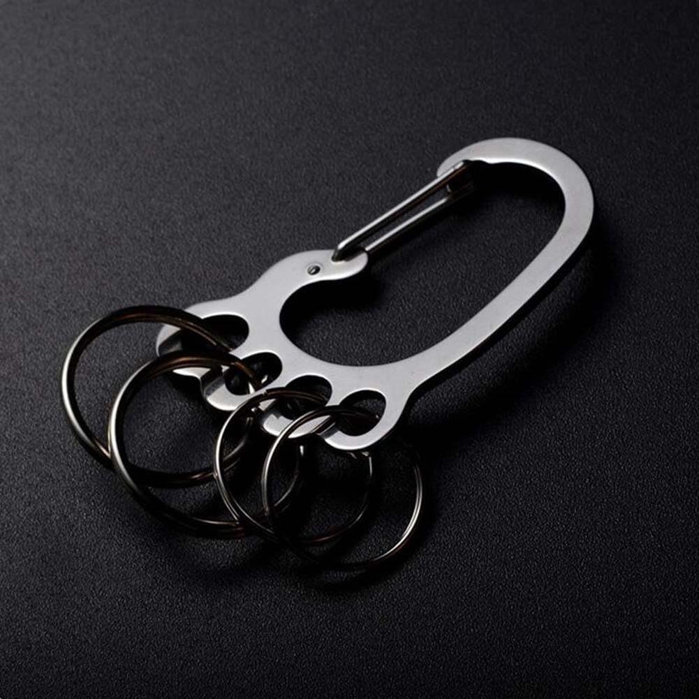 QJONKE stainless steel Little feet Multi-ring key ring men and women Waist hanging Keychain , x2