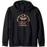 Solar Eclipse 2026 2024 2017 Total Solar-Eclipse 26 Zip Hoodie
