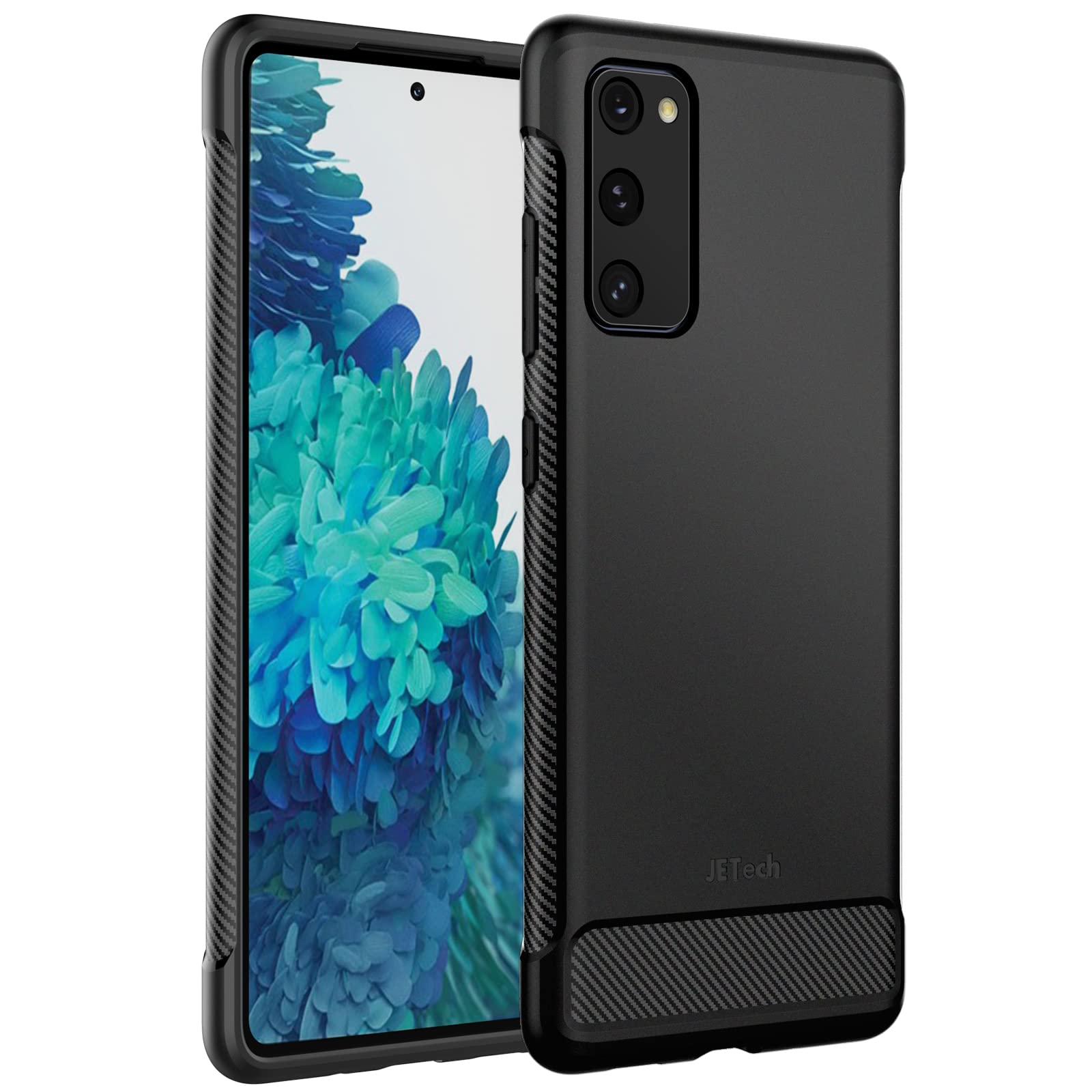JETech Slim Fit Case for Samsung Galaxy S20 FE 5G 6.5-Inch, Thin Phone Cover with Shock-Absorption and Carbon Fiber Design (Black)