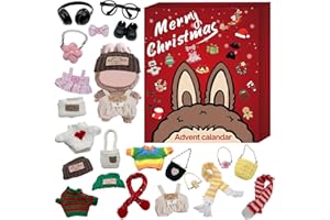 Cute Christmas Advent Calendar 2025, 24 Days Countdown 17 cm Doll Clothes Lububu Clothes Outfits Accessories for 17 cm Doll (
