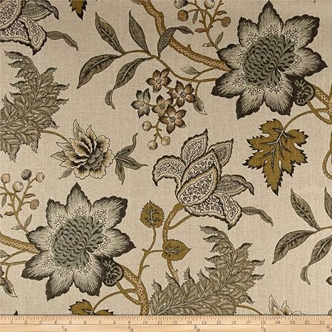 Amazon Com Waverly Jacobean Flair Vermeil Linen Fabric By The Yard