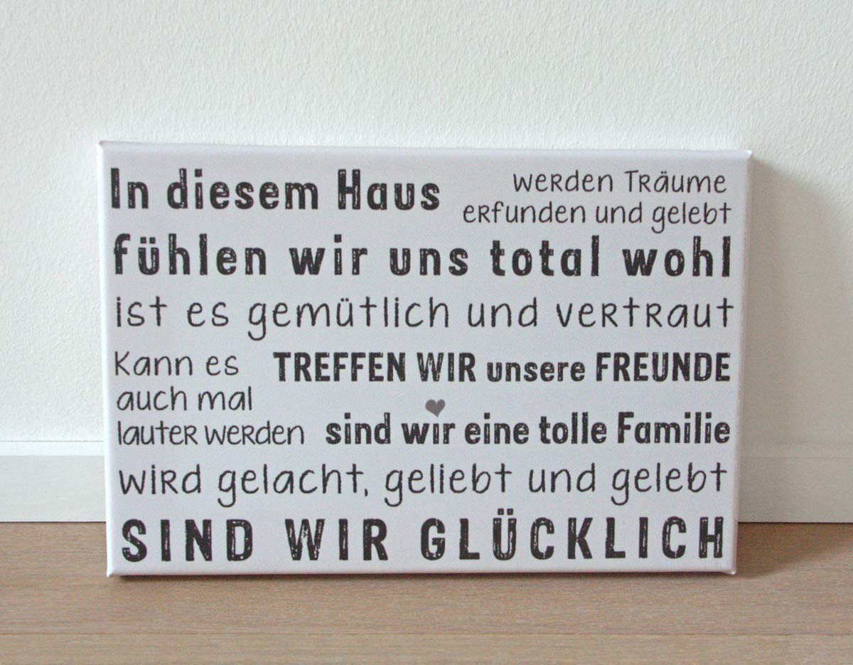 Leinwand 20x30 Cm Familienregeln Family Rules Schriften