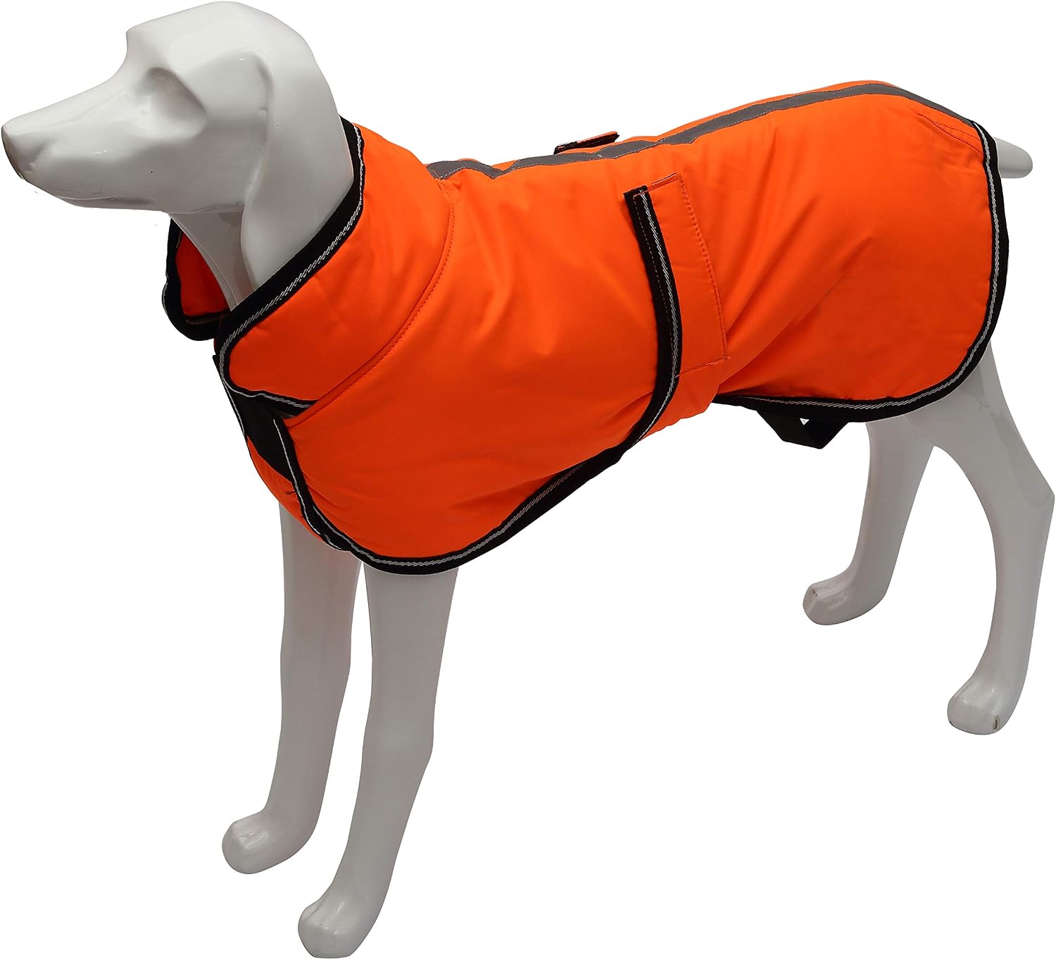 Geyecete Reflective Parka 300D Dog Coat, Waterproof Dog Jacket for Small Medium Large Dogs with Harness Hole-Orange-S - Image 4