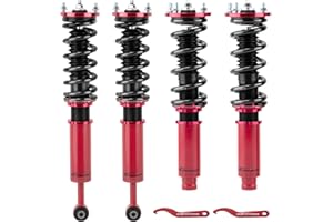 ZYauto Coilovers for Honda Accord 1998-2002, for Acura CL 2001-2003, for Acura TL 1999-2003, Height Adjustable Coilovers Suspension Kit, Preset Damping Shock Absorber Struts, Lowering Kit Red