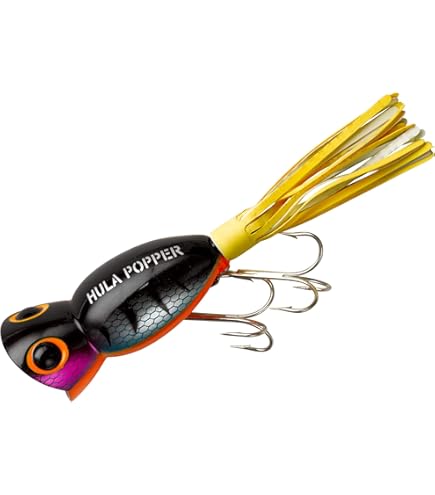 Arbogast Hula Popper Topwater Fishing Lure, Perch, G750 (2 1/4 in, 5/8 oz) : Fishing Topwater Lures And Crankbaits : Sports & Outdoors